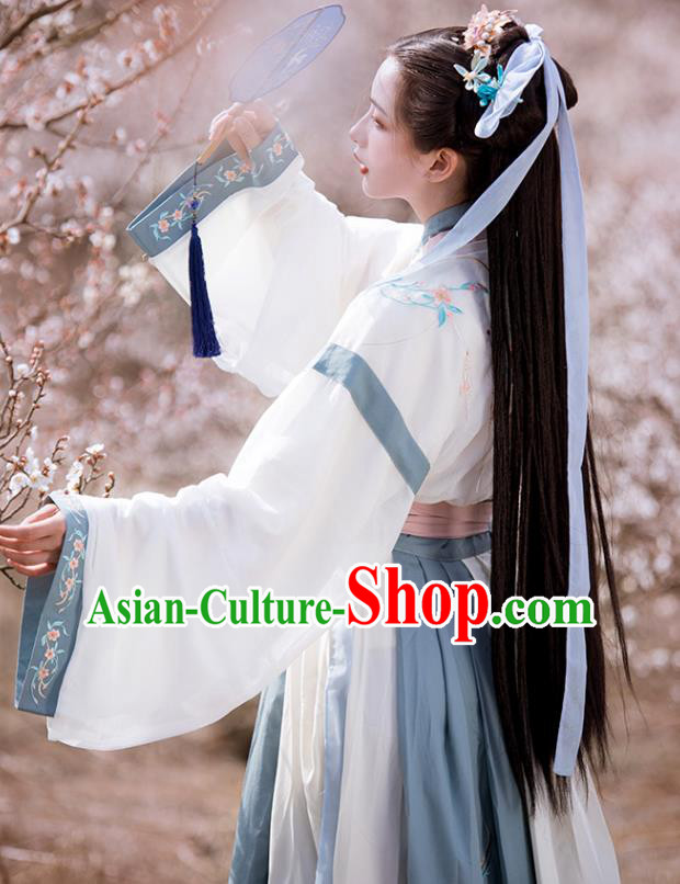 China Jin Dynasty Female Costumes Ancient Swordswoman Clothing Traditional Costumes Hanfu Dresses China Jin Dynasty Female Costumes Ancient Swordswoman Clothing Traditional Costumes Hanfu Dresses