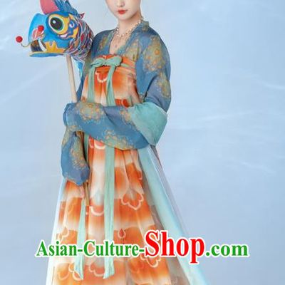 China Traditional Costumes Young Lady Hanfu Ancient Court Dresses Tang Dynasty Princess Clothing