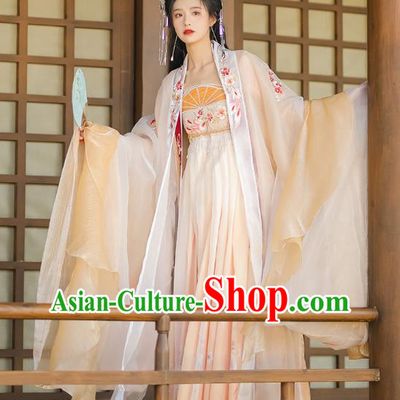 China Traditional Hanfu Costumes Ancient Princess Dresses Tang Dynasty Court Woman Clothing