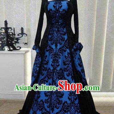 European Retro Style Long Sleeved Hooded Flared Dress Suitable For Palace Formal Occasions Stage Plays