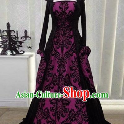European Retro Style Long Sleeved Hooded Flared Dress Suitable For Palace Formal Occasions Stage Plays