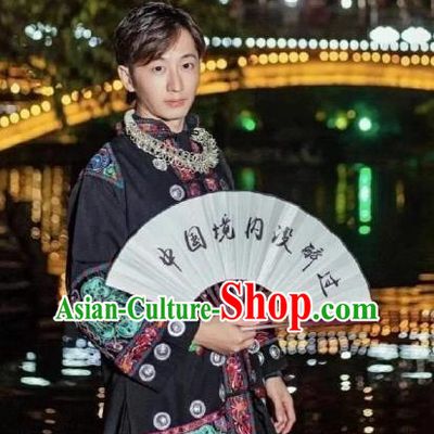 Ethnic Minority Dong Zhuang Miao Costume Male Stage Performance National Costume