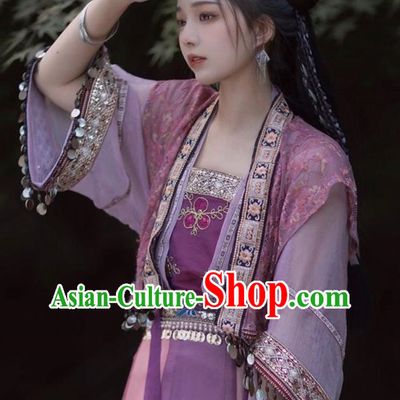 Zixuan Hanfu Women Song Dynasty Short Pair Of Cardigans With Slings And Half Sleeved Vests Twelve Torn Skirts