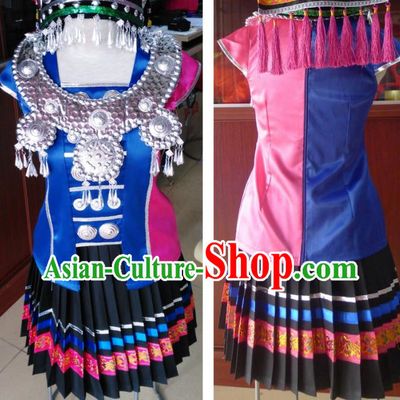 Dance Performance Costumes Ethnic Minority Yao Costumes Stage Costumes Pleated Skirt Suit