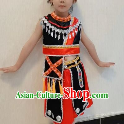 Ethnic Minority Lingling Girls Dance Costumes Miao, Yi, Dong, Zhuang, Yao Performance Costumes