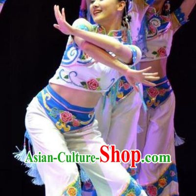 Yi Nationality Dance Costume Stepping On Clouds Costume Jumping Cigarette Case Taoli Cup Miao Nationality Dance Costume Ethnic Dance Performance Costume
