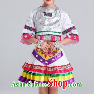 Children Dance Miao Sister Performance Costumes Miao Ethnic Minorities Stage Performance Costumes