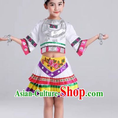 Children Dance Miao Sister Performance Costumes Miao Ethnic Minorities Stage Performance Costumes