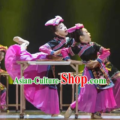 Children Ethnic Performance Costumes Yao Nationality Performance Costume Stage