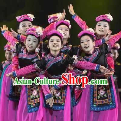 Children Ethnic Performance Costumes Yao Nationality Performance Costume Stage