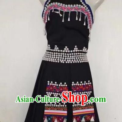 Hani Minority Costume 2 Piece National Festival Activity Costume National Dance Performance Costume