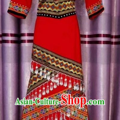 China Ethnic Yunnan Lincang Wa Minority Women Dance Performance Costume Minority Traditional Culture Festival Costume