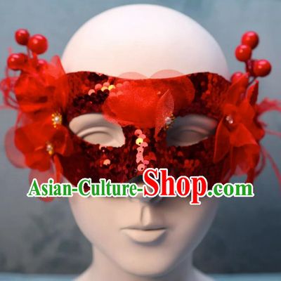 Christmas Red Mask Half Face Show Sexy Wedding Mask Masquerade Party Halloween