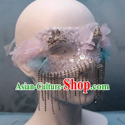 Tassel Mask Masquerade Half Cover Face Mask Antique Lace Eye Mask Party Gathering