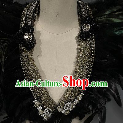 Fashion Independent Loading And Unloading Feather Exaggerated Shoulder False Collar Men's Corsage Corsage