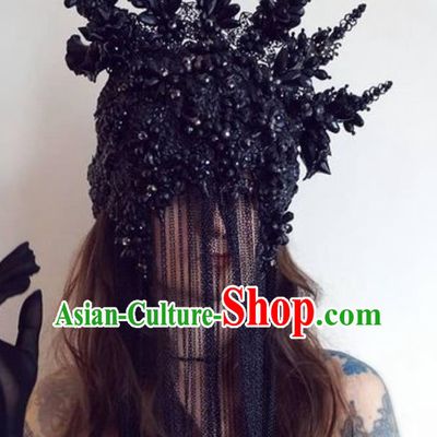 Gothic Masked Hanging Tassel Mysterious Art Eye Catching Exaggerated Mask Catwalk Performance Accessories
