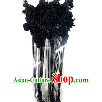 Gothic Masked Hanging Tassel Mysterious Art Eye Catching Exaggerated Mask Catwalk Performance Accessories