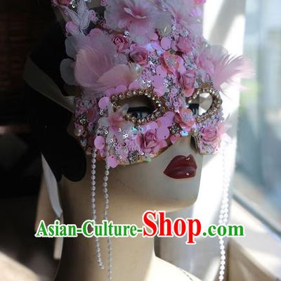 Pink Heavy Industry Cat Ears Super Flash Forest Mask Halloween Masquerade Party Female Cosplay Mask