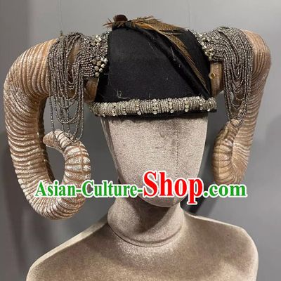 Horn Cosplay Headgear Show Halloween Carnival Dark Demon Horn Mask Party