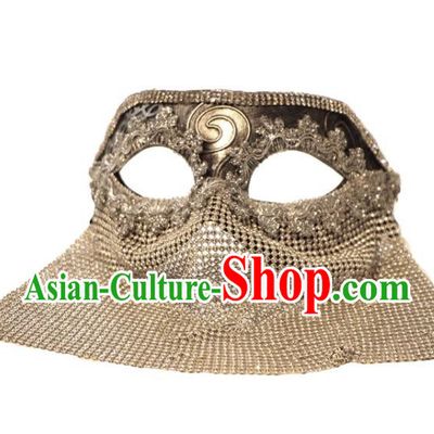 Silver Three Dimensional Feather Butterfly Metal Plating Texture Draped Veil Mask COS Performance Accessories