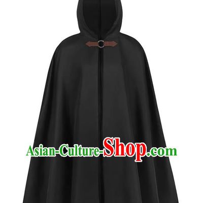 Retro Solid Color Hooded Cloak Halloween Adult Cosplay Ranger Medieval Traveler Cloak Loose Costume