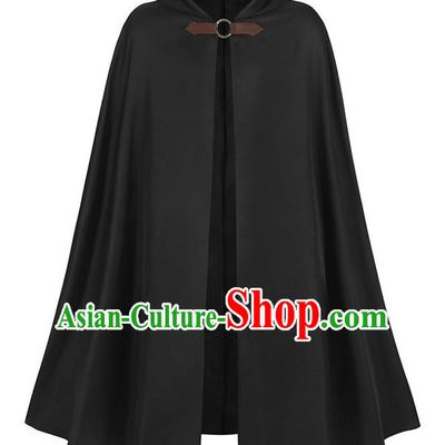 Retro Solid Color Hooded Cloak Halloween Adult Cosplay Ranger Medieval Traveler Cloak Loose Costume