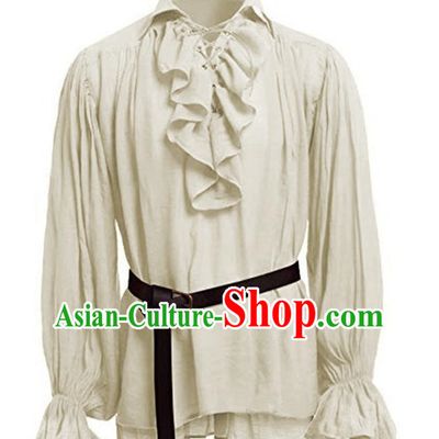 Medieval Retro Lace Collar Shirt Adult Puff Sleeves Loose Pullover Top Opera Court Dress Bottoming Shirt