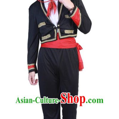 Mexican Traditional Costume Performance Costume Men Big Brim Hat Clothes Suit Day Of The Dead National Dance Props Costume