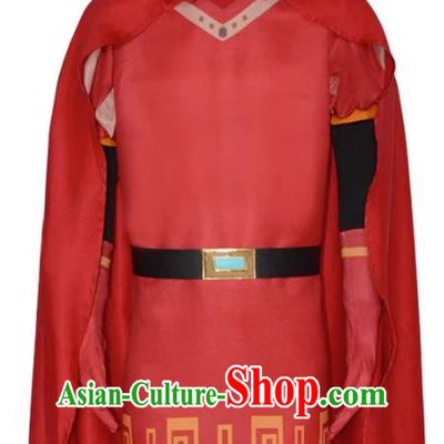 Red Classical King Costume Halloween Adult Cosplay Fairy Tale King Prince Cloak Hooded Props Costume