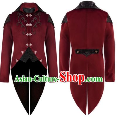 Medieval Retro Dark Tuxedo Dark Gothic Castle Earl Jacket Gentleman Stage Performance Suede Dress