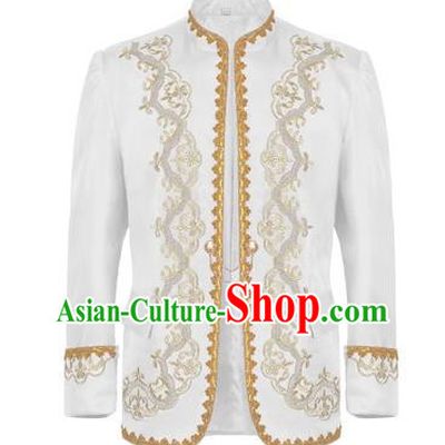 Retro European And American Gold-Embroidered Dress Men Court Dress Stand-Up Collar Jacket Photo Studio Song Medieval Drama Stage Costume
