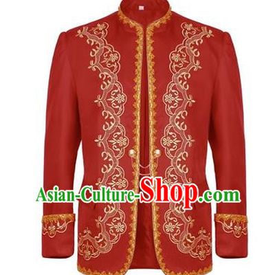 Retro European And American Gold-Embroidered Dress Men Court Dress Stand-Up Collar Jacket Photo Studio Song Medieval Drama Stage Costume