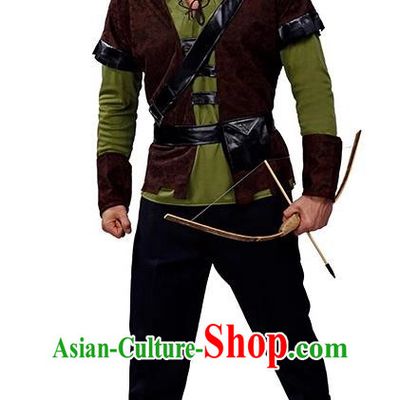 Retro Archer Costumes European Adult Children Cosplay Witcher Shadow Shooter Hooded Clothes Halloween
