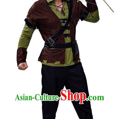 Retro Archer Costumes European Adult Children Cosplay Witcher Shadow Shooter Hooded Clothes Halloween