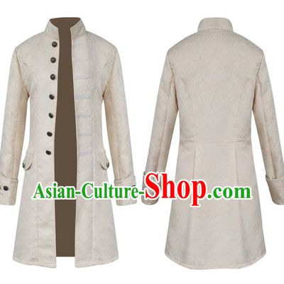 European And American Retro Jacquard Stand Collar Coat Male Cosplay Congressman Lawyer Long Coat Stage Drama Large Size Costume