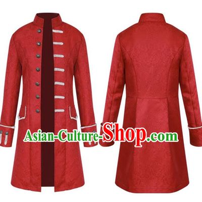 European And American Retro Jacquard Stand Collar Coat Male Cosplay Congressman Lawyer Long Coat Stage Drama Large Size Costume