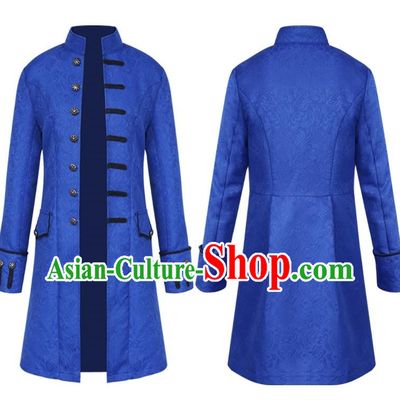 European And American Retro Jacquard Stand Collar Coat Male Cosplay Congressman Lawyer Long Coat Stage Drama Large Size Costume