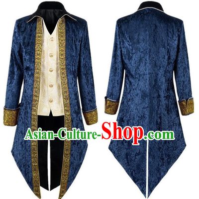 Medieval Velvet Tuxedo Long-Sleeved Ornate Embroidered Court Men Dress European And American Stage Play Costume Large Size