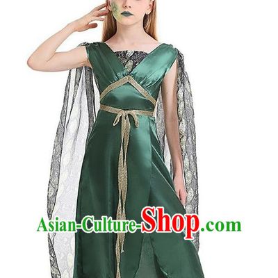Children Play Snake Demon Medusa Dress Halloween Greek Mythology Character Cosplay Costume