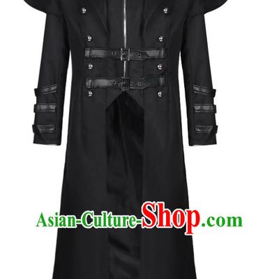 Retro Medieval Royal Guard Coat Male Cosplay Black And White Angel Battle Suit Costume Large Size Long-Sleeved Halloween
