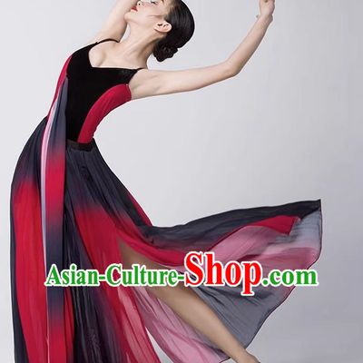 Modern Dance Clothing With The Same Style Of Rouge Dance Storm Performance Clothing Female Elegant Long Skirt Chinese Style Adult