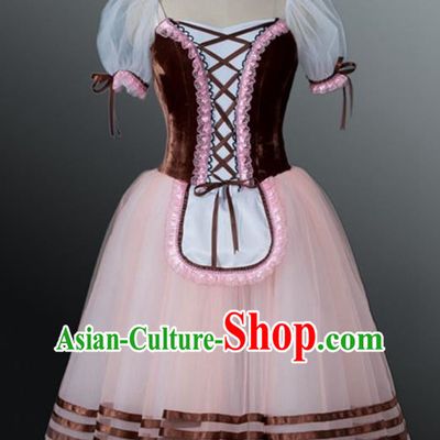 Professional Ballet Dance Performance Costume Ballet Fairy Puff Sleeve Long Skirt Children Tutu Skirt Girl