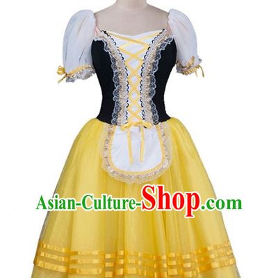 Professional Ballet Dance Performance Costume Ballet Fairy Puff Sleeve Long Skirt Children Tutu Skirt Girl