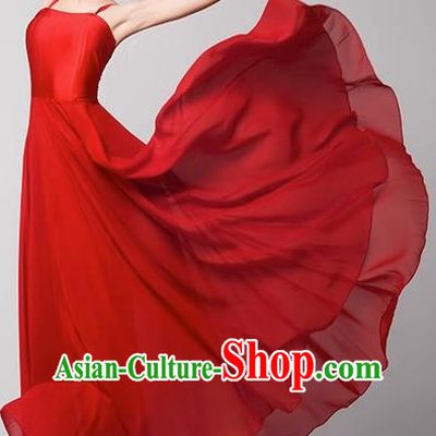 Modern Dance Clothing Suspenders Streamers Large Skirt Performance Clothing Photo Shoot Adult Children Teacher Practice Performance Clothing