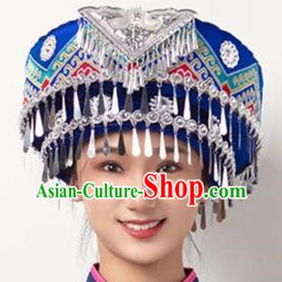 Ethnic Minority Hat Miao Tujia Zhuang Headdress Female Performance Stage Jewelry Yi Naxi