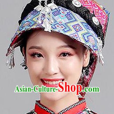 Ethnic Minority Hat Miao Tujia Zhuang Headdress Female Performance Stage Jewelry Yi Naxi