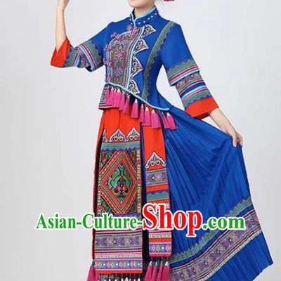 Zhuang Traditional Costumes Guangxi 56 Ethnic Minority Costumes Female Miao Tujia Hani Li Nationality Costumes