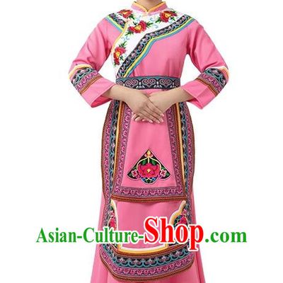 Qiang Clothing Female Yi Ethnic Minority Clothing Sichuan Yi Female Clothing Stage Performance Costume Long Skirt