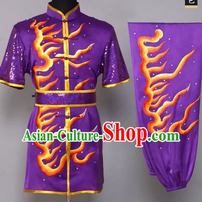 Martial Arts Clothing Embroidery Performance Clothing Flame Changquan Clothing Nanquan Clothing Practice Clothing Chinese Style