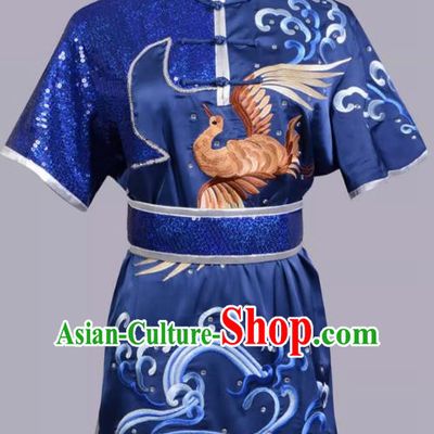 Martial Arts Performance Clothing Competition Color Clothing Embroidery Cloud Crane Same Style For Men And Women